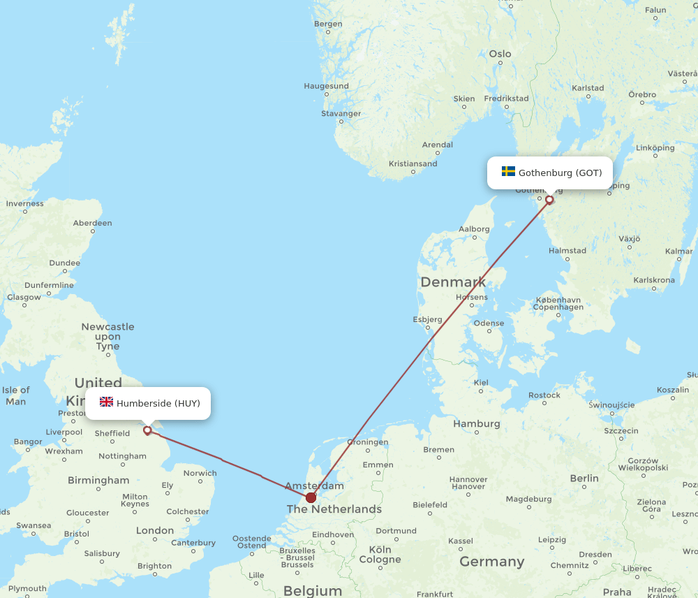 GOT to HUY flights and routes map