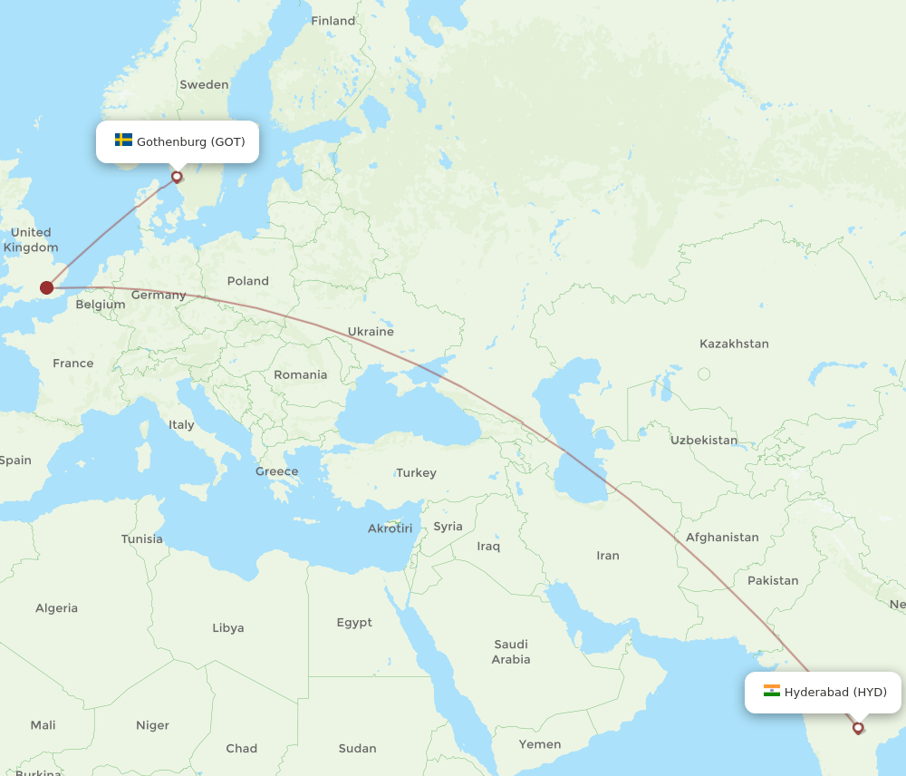 GOT-HYD flight routes