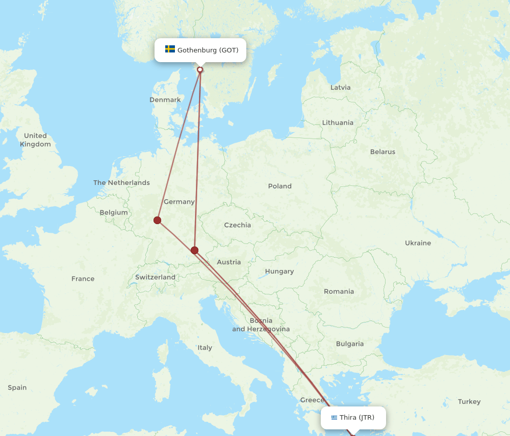 GOT-JTR flight routes