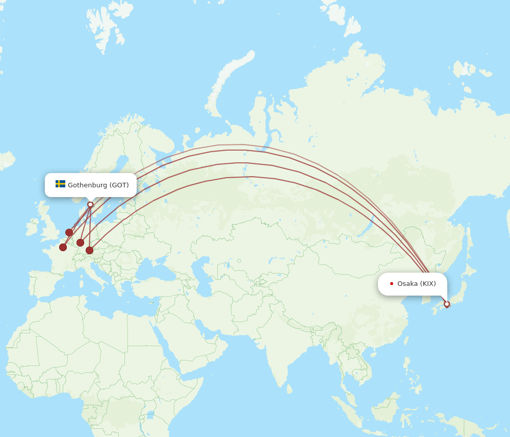 GOT-KIX flight routes
