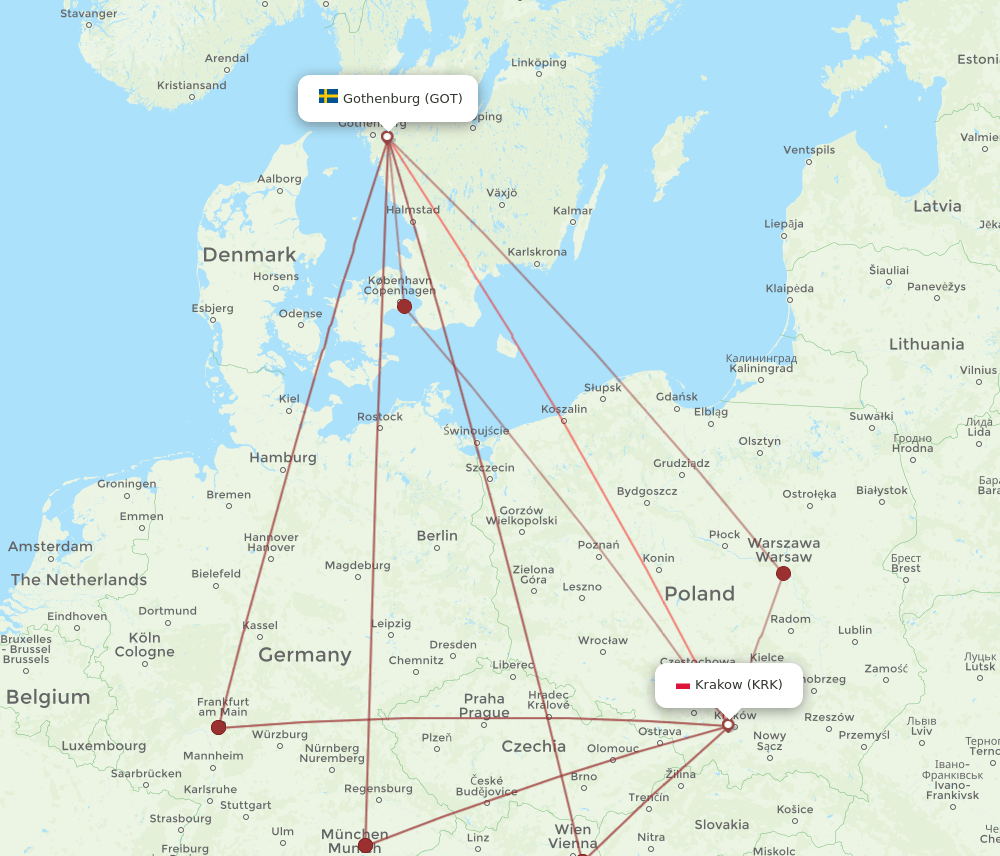 GOT-KRK flight routes