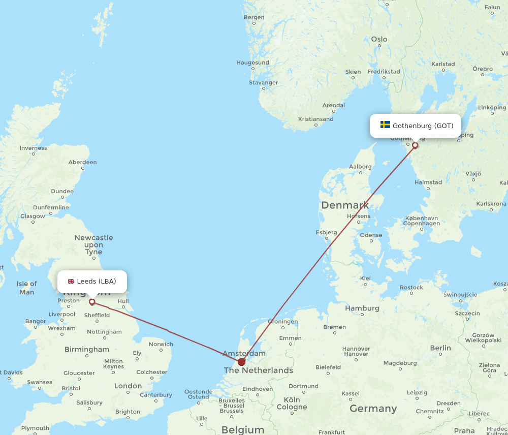 GOT-LBA flight routes