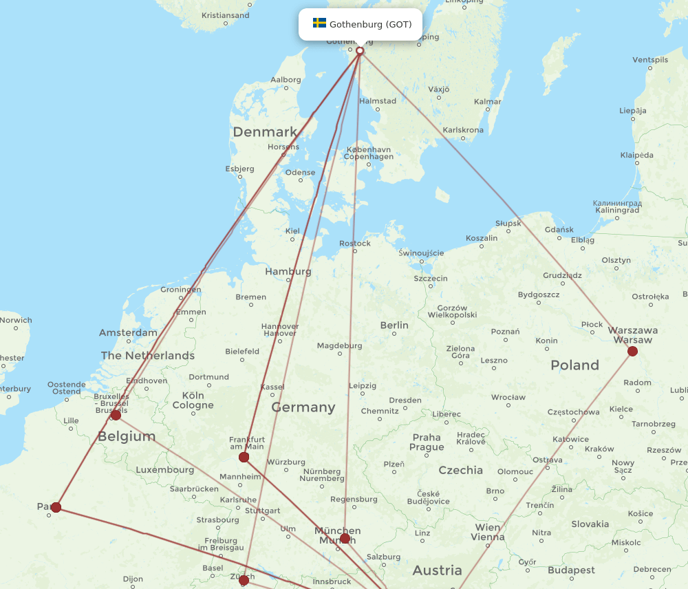 GOT-LJU flight routes