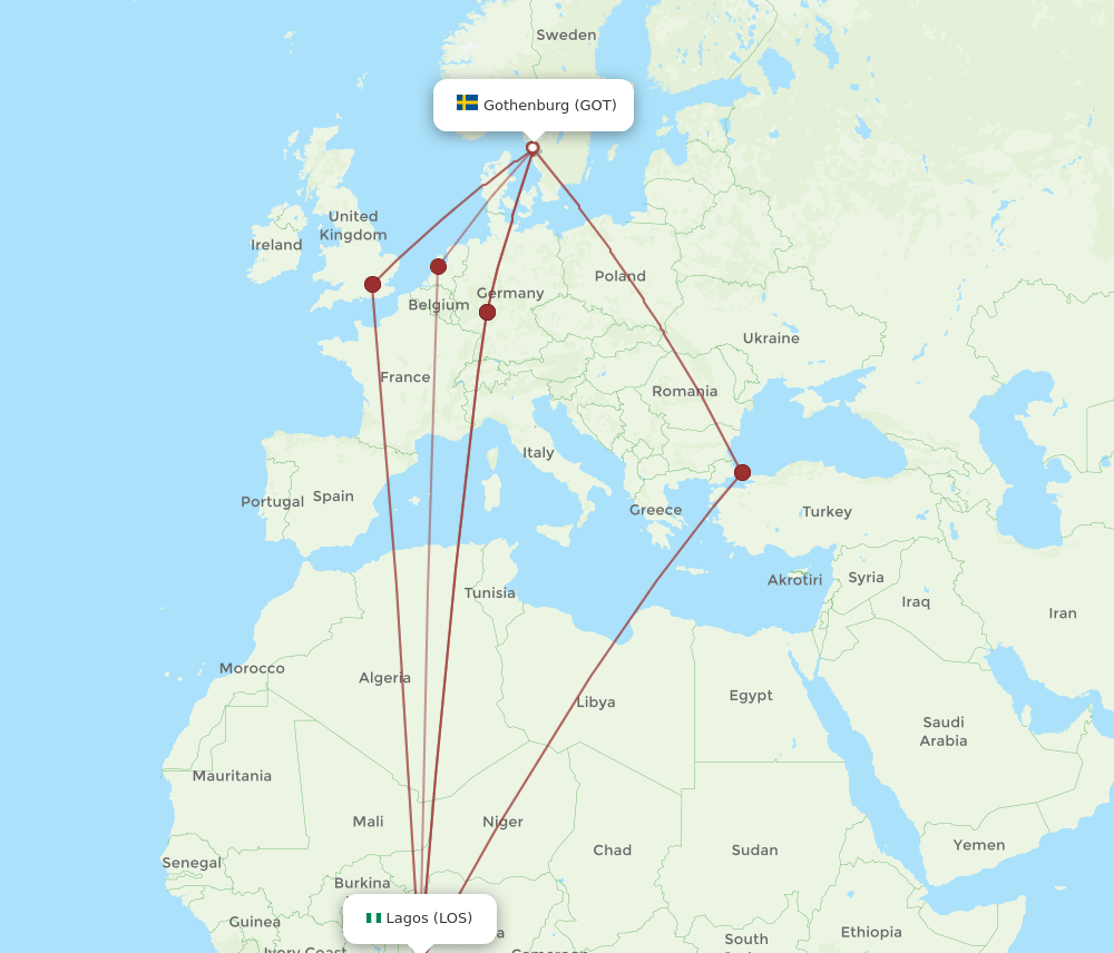 GOT-LOS flight routes