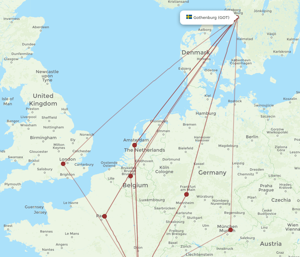 GOT to LYS flights and routes map