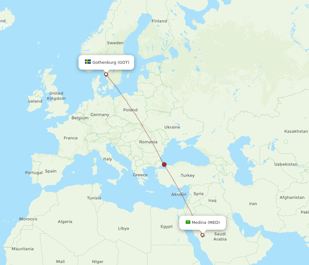 GOT-MED flight routes