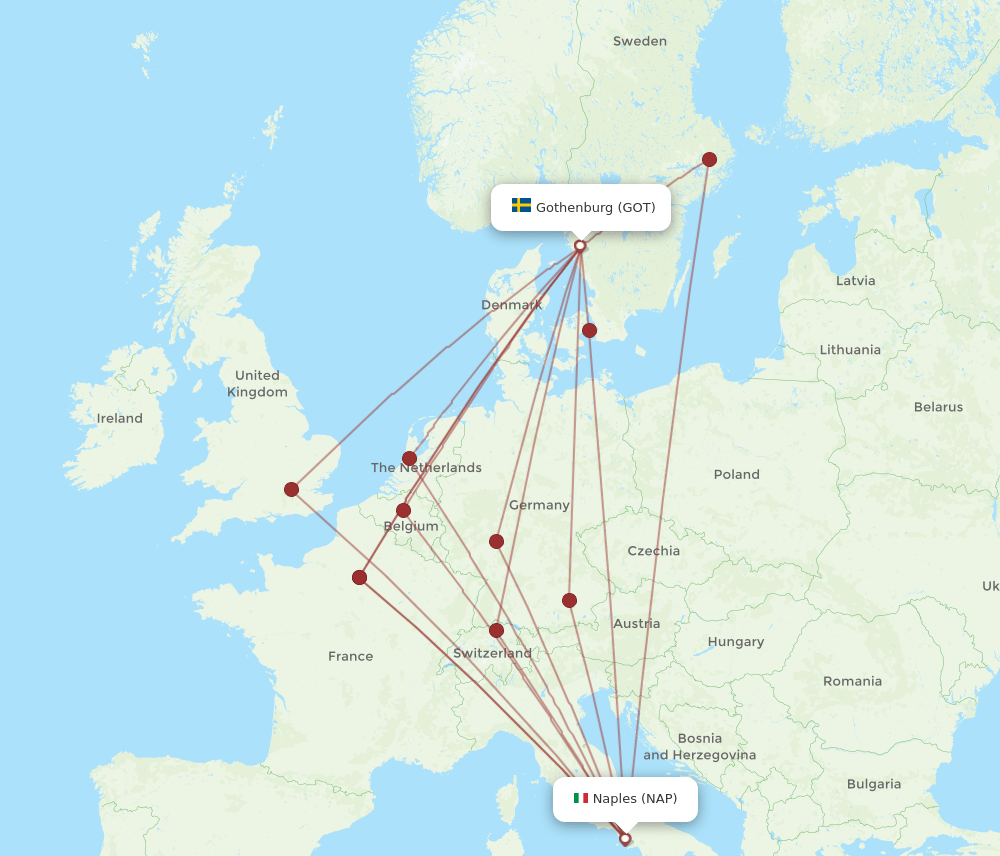 GOT-NAP flight routes