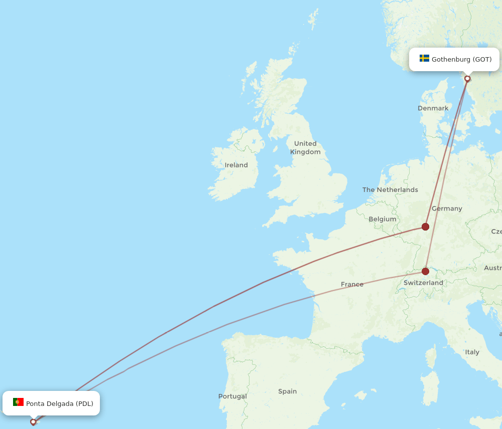GOT-PDL flight routes