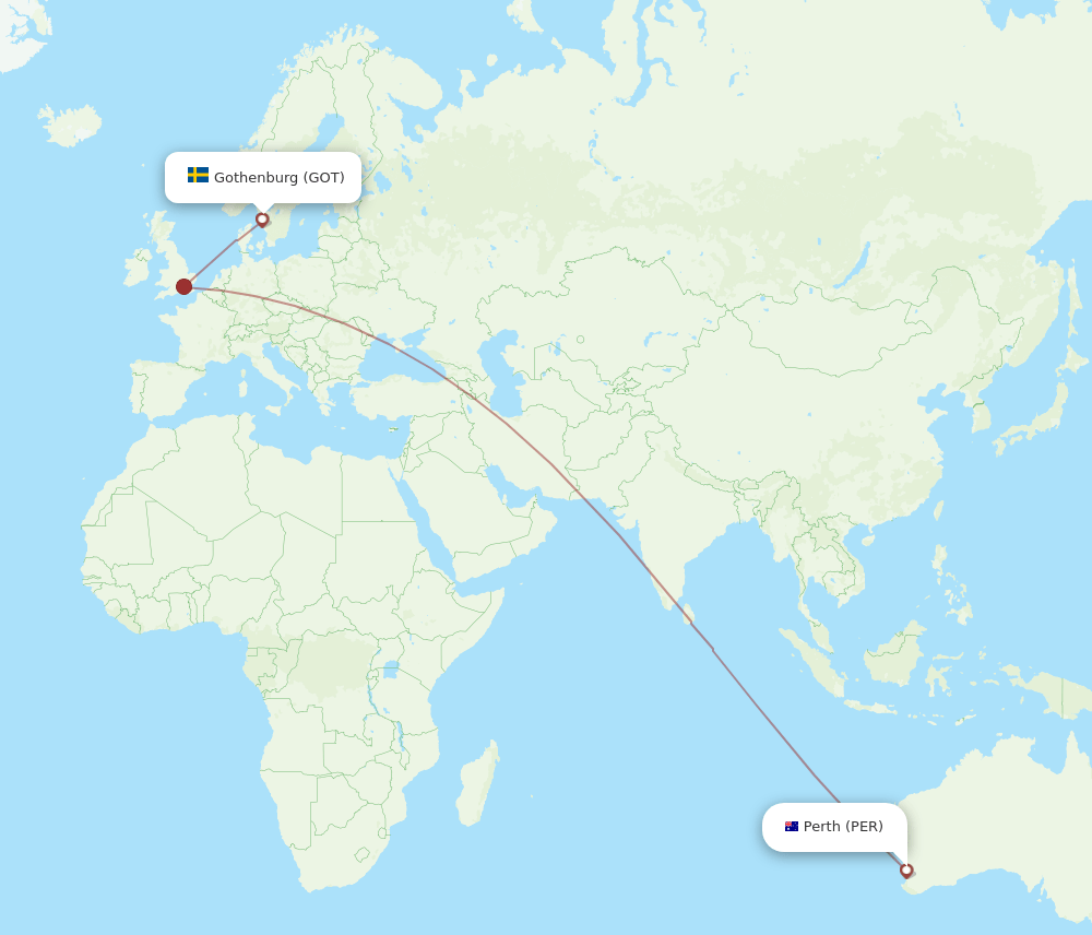 GOT-PER flight routes