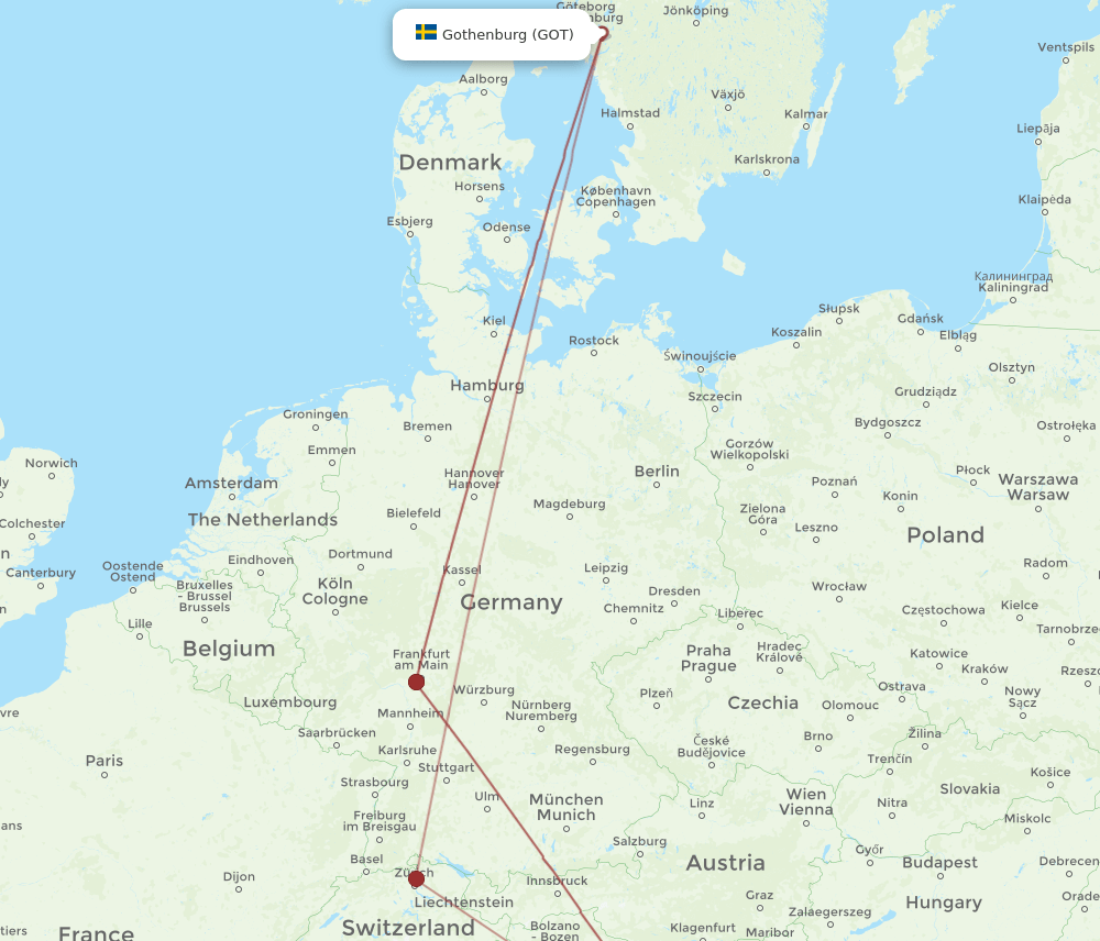 GOT-PUY flight routes