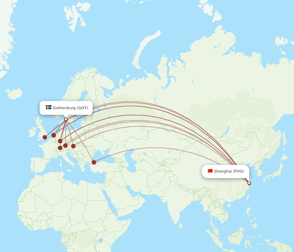 GOT-PVG flight routes