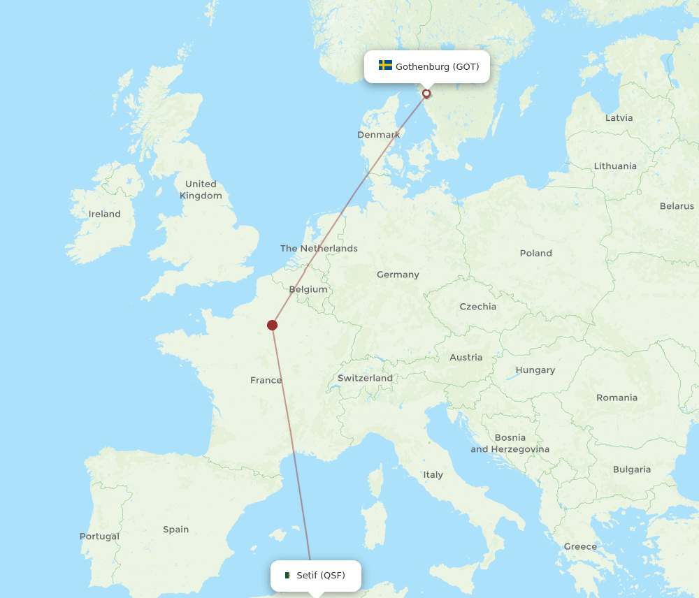 GOT-QSF flight routes
