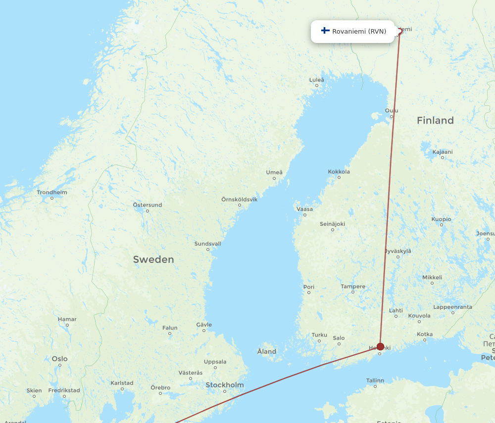 GOT to RVN flights and routes map