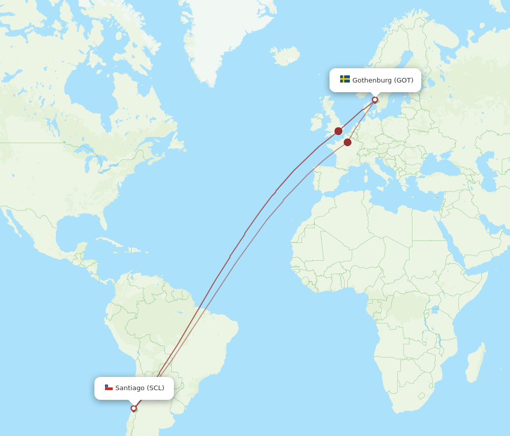 GOT-SCL flight routes