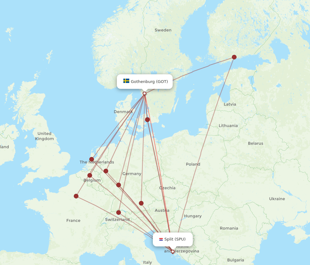 GOT-SPU flight routes