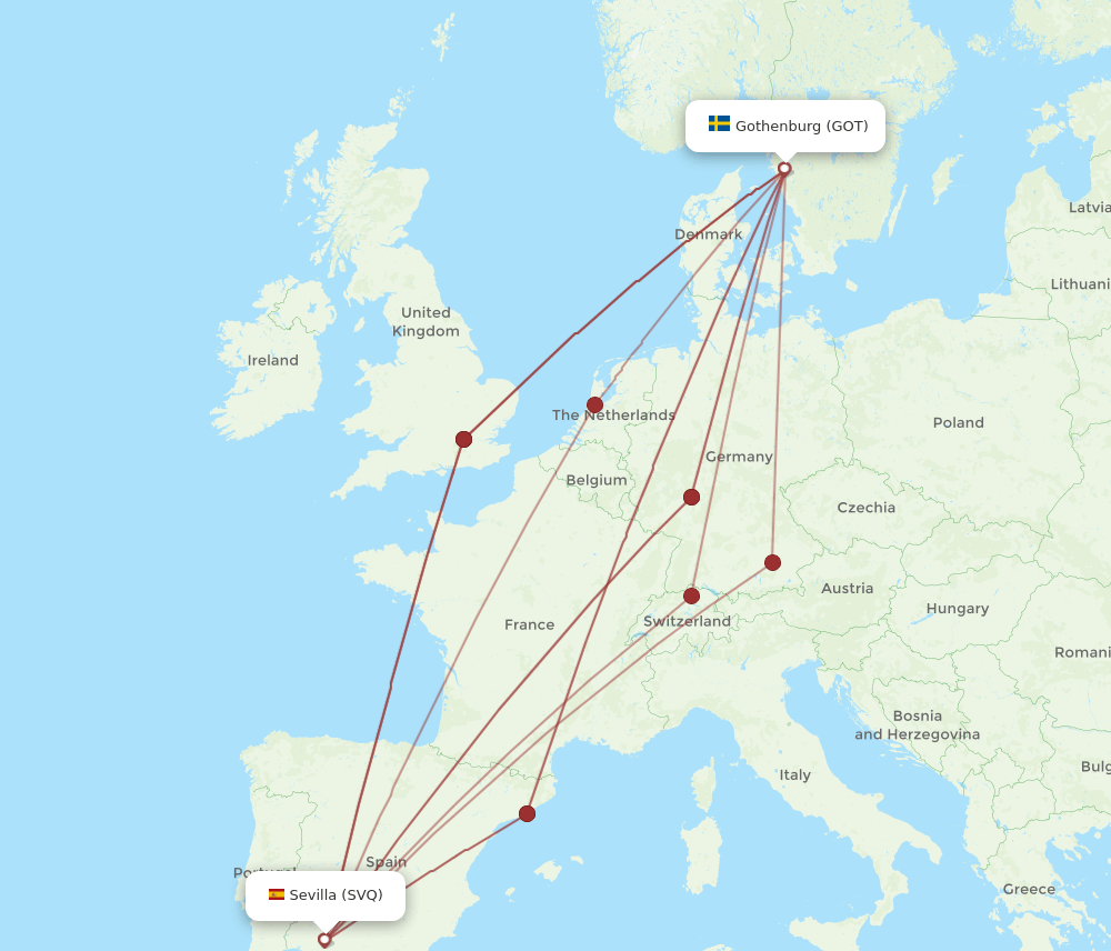 GOT-SVQ flight routes