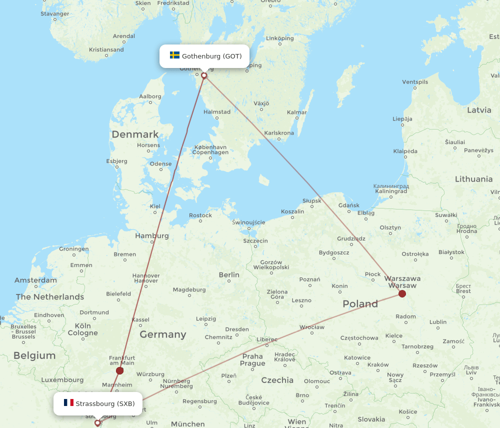 GOT-SXB flight routes