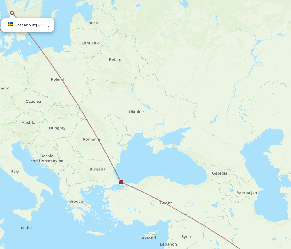 GOT-SYZ flight routes