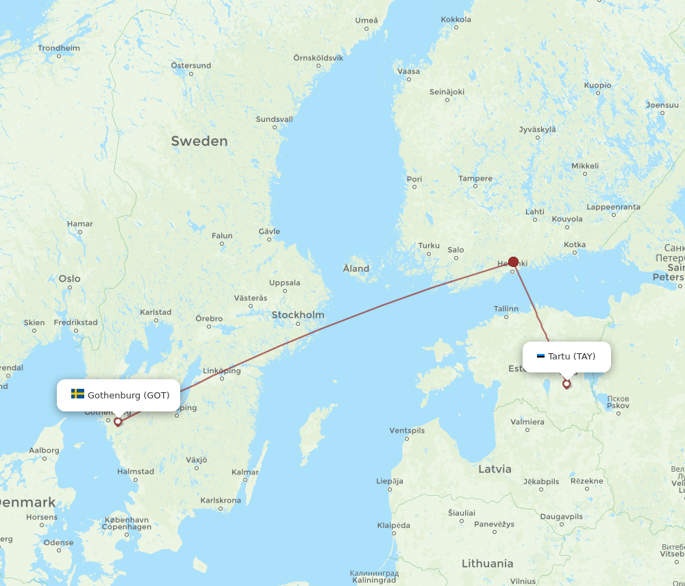 GOT-TAY flight routes