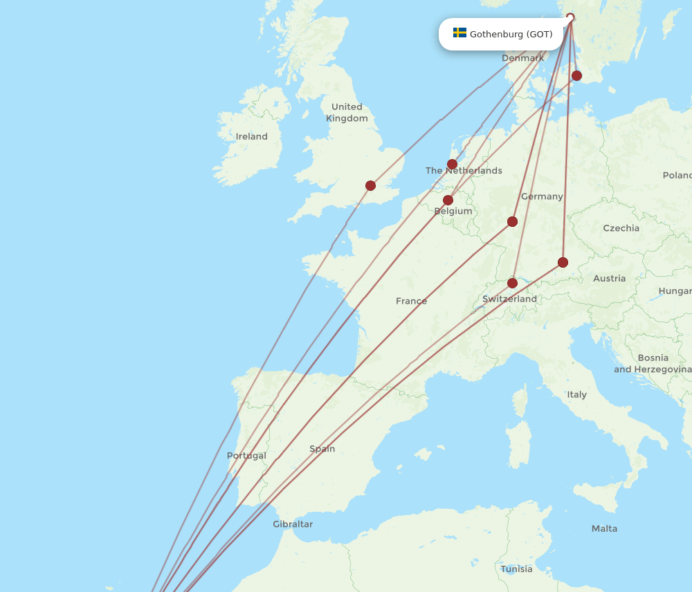 GOT-TFS flight routes