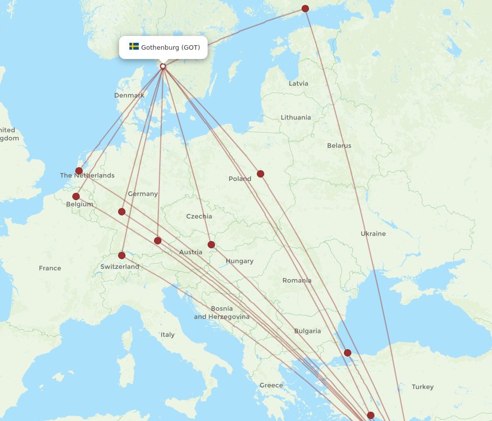 GOT-TLV flight routes
