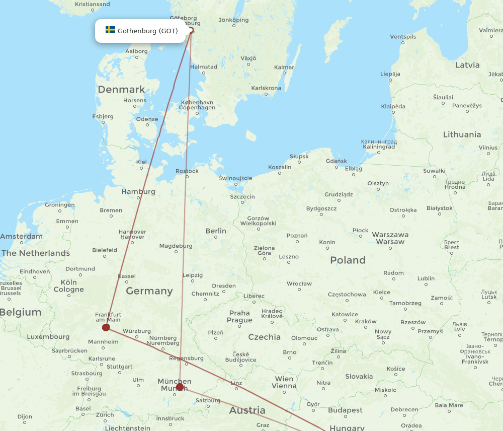 GOT-TSR flight routes