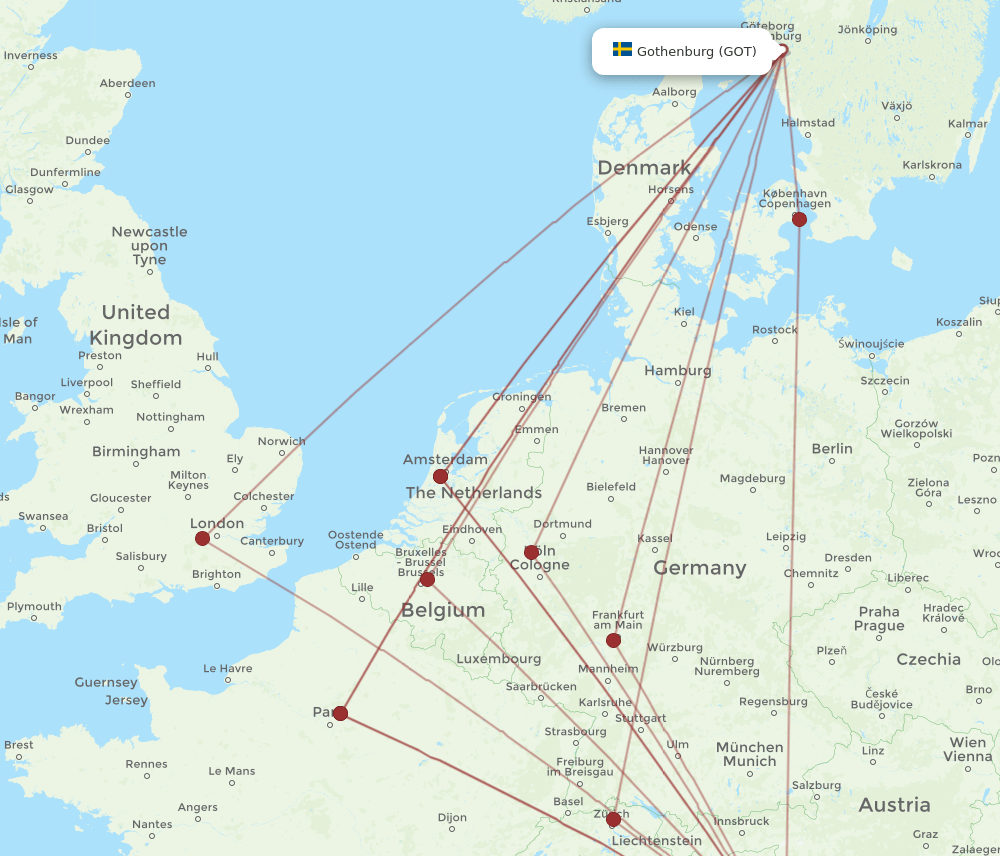 GOT-VCE flight routes