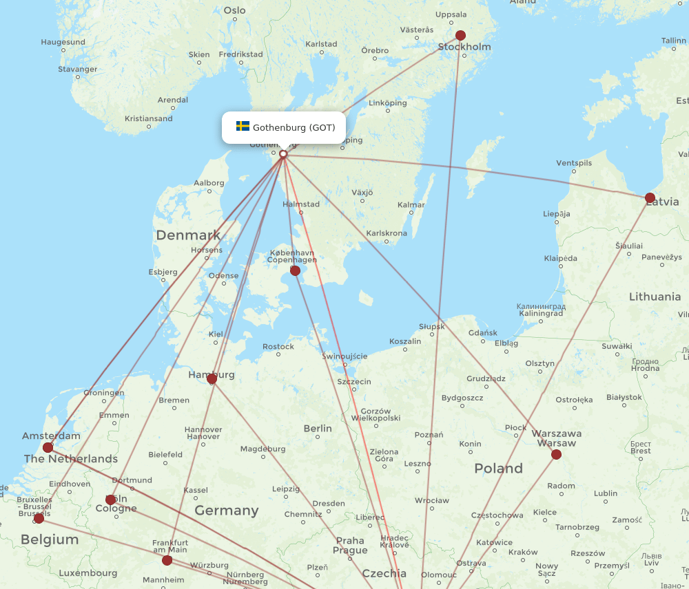 GOT-VIE flight routes