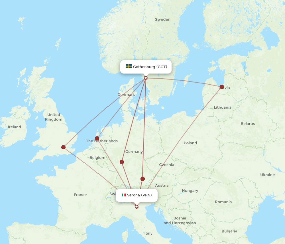 GOT-VRN flight routes