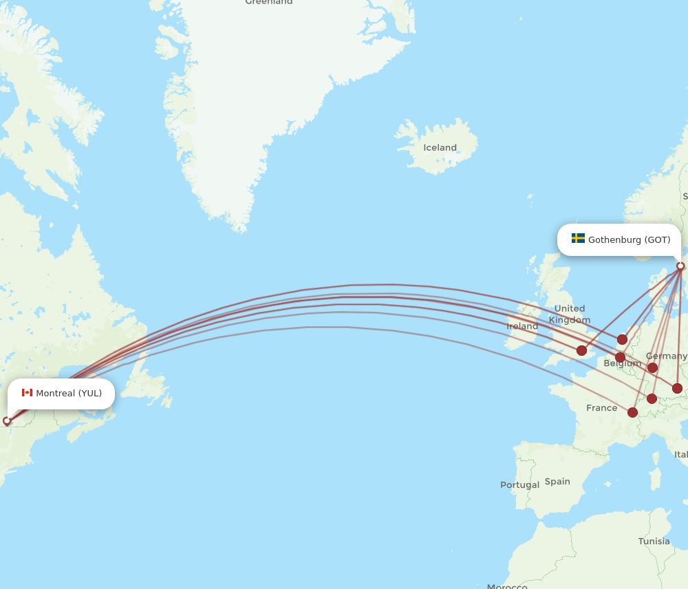 GOT-YUL flight routes