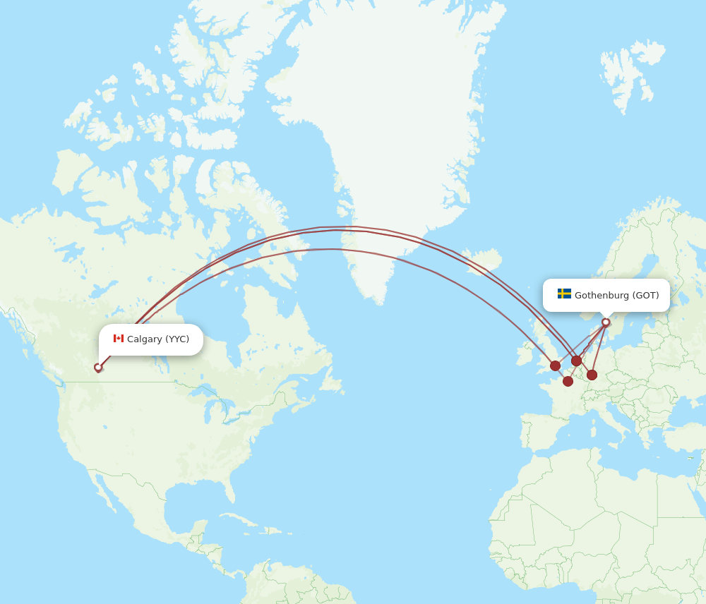 GOT-YYC flight routes
