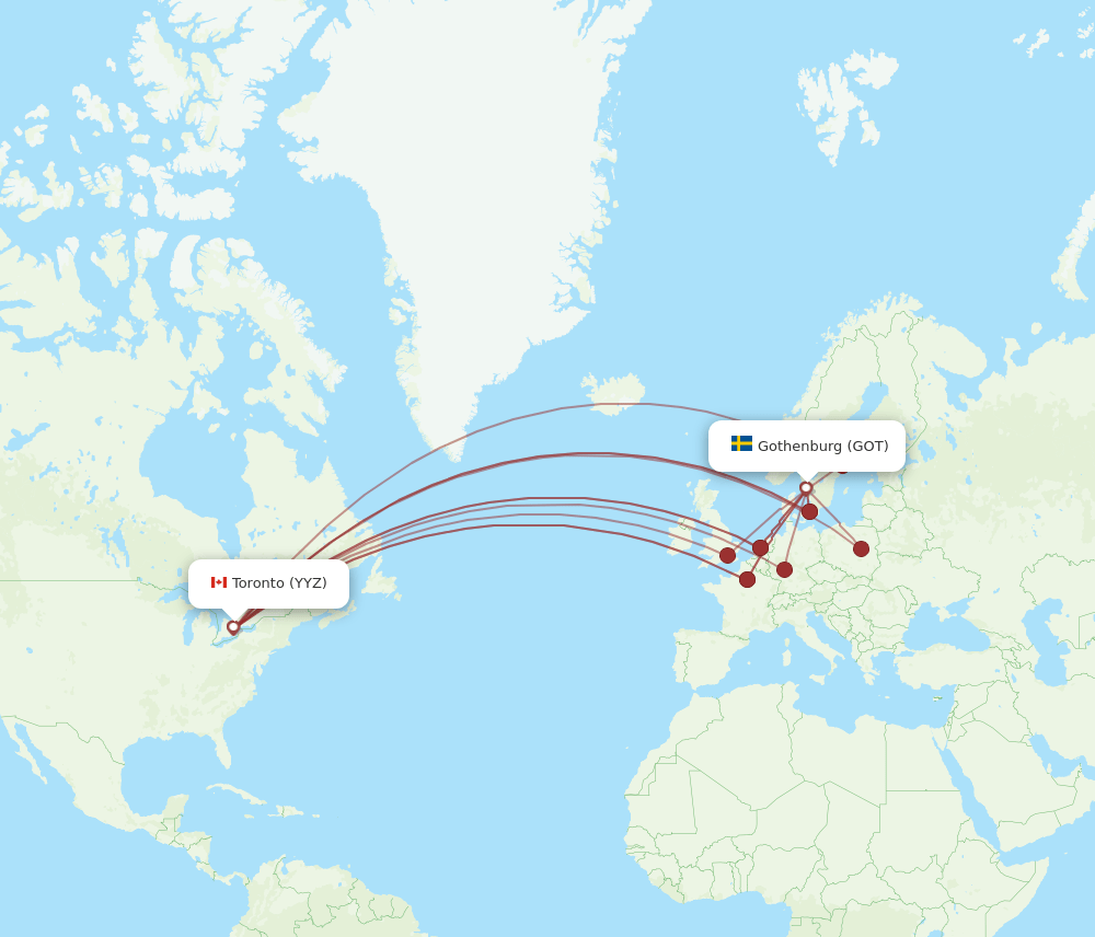 GOT-YYZ flight routes