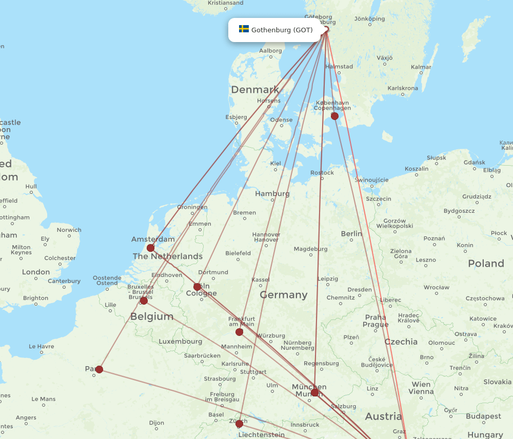 GOT-ZAG flight routes