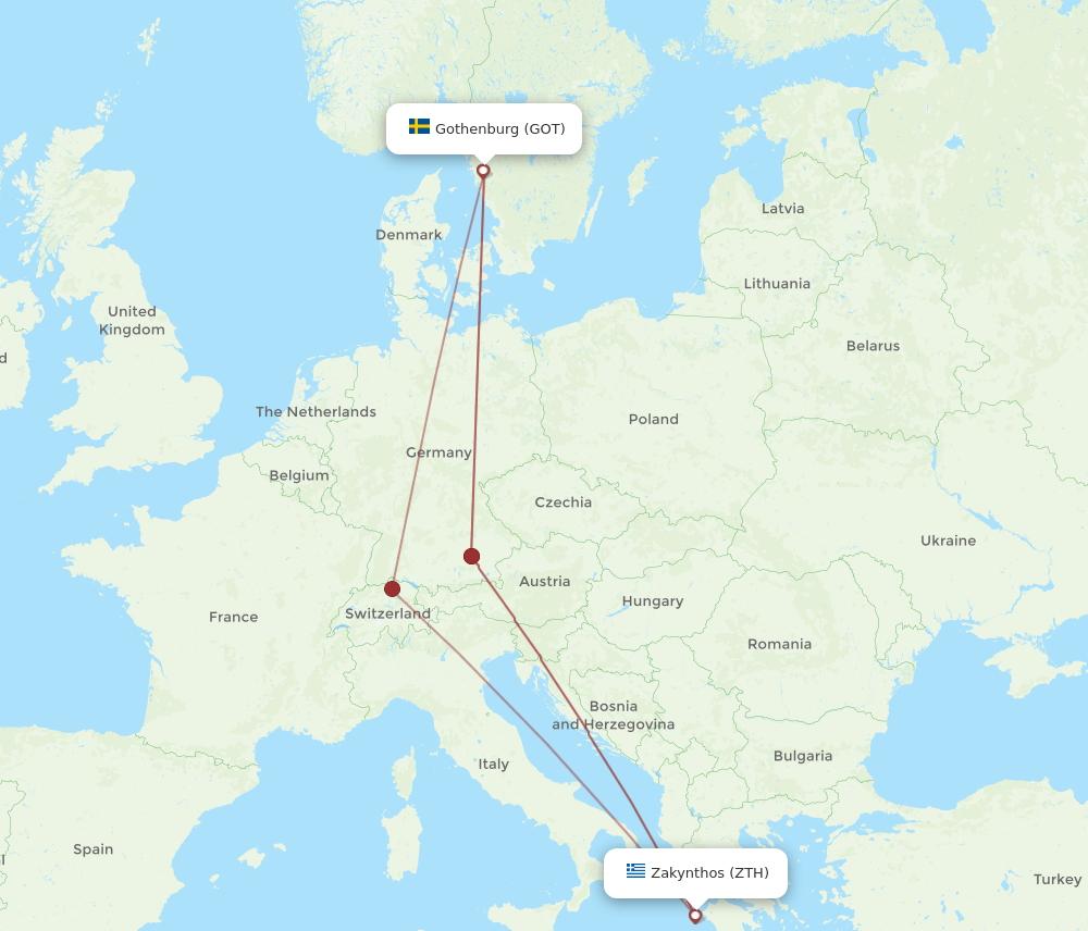 GOT-ZTH flight routes