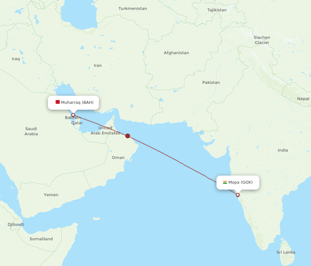 GOX-BAH flight routes