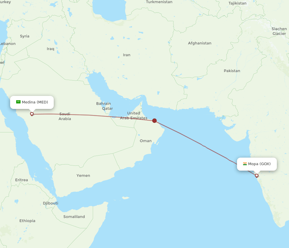GOX-MED flight routes