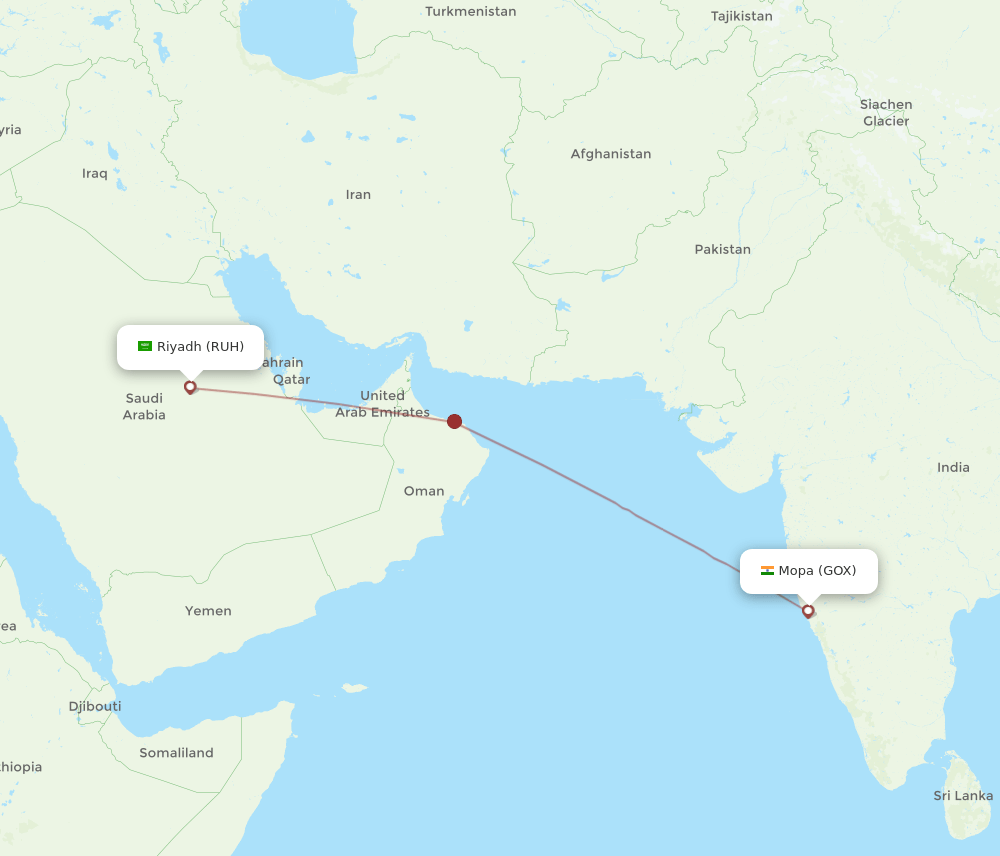 GOX-RUH flight routes