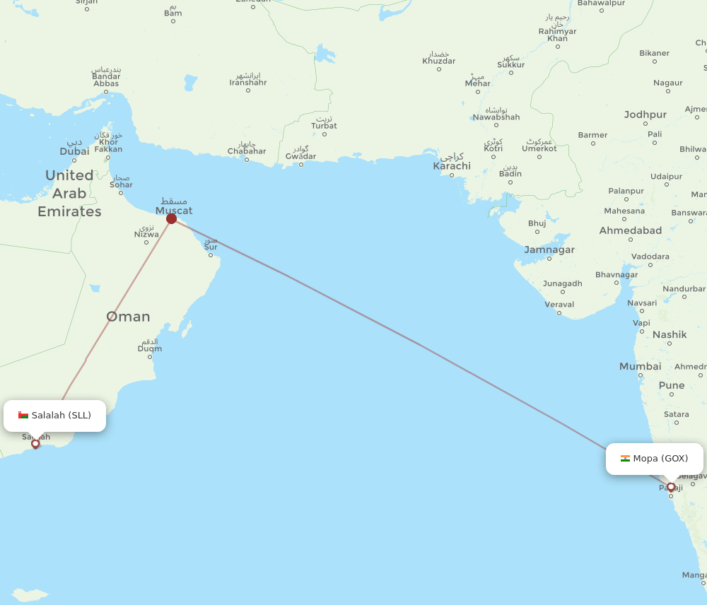 GOX-SLL flight routes