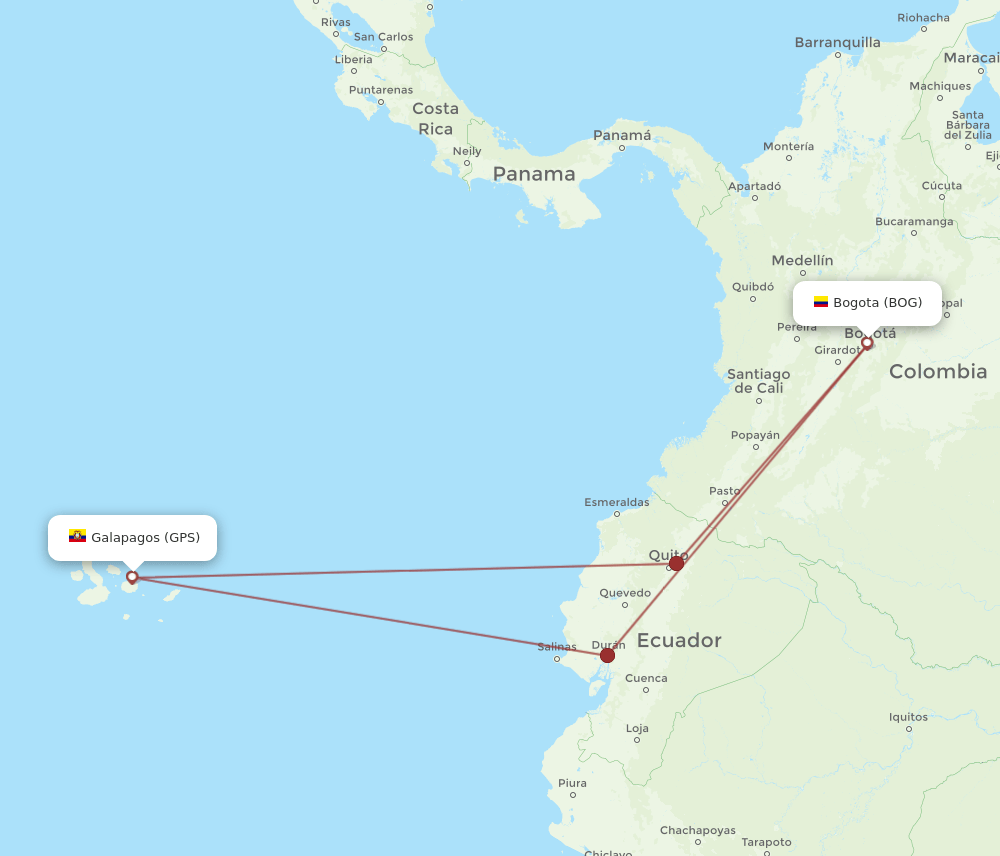 GPS-BOG flight routes