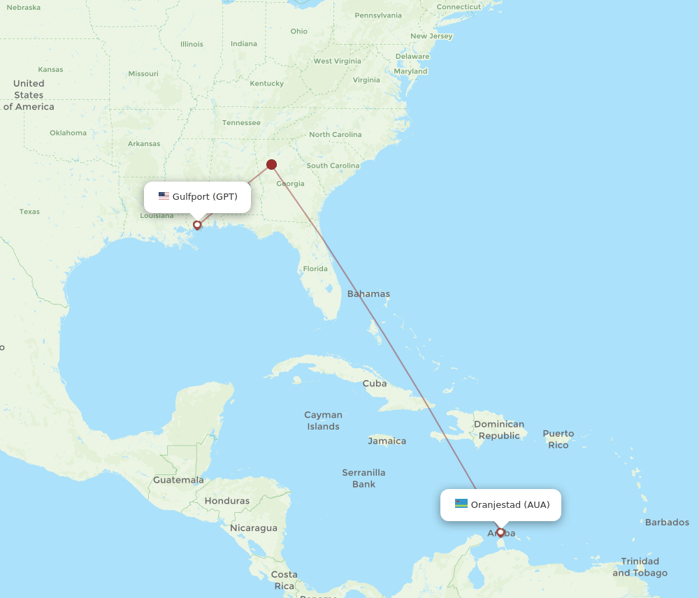 GPT-AUA flight routes