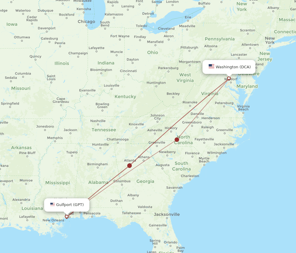 GPT-DCA flight routes