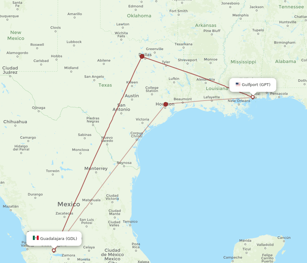 GPT-GDL flight routes