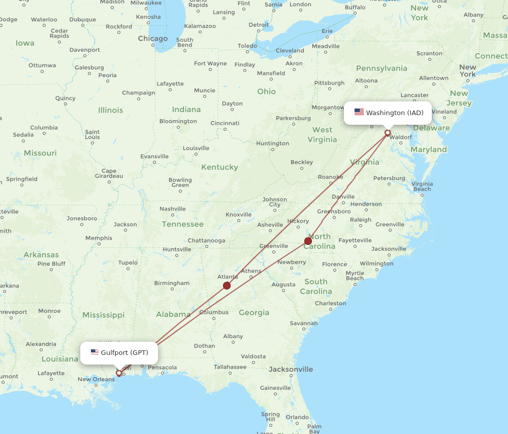 GPT-IAD flight routes