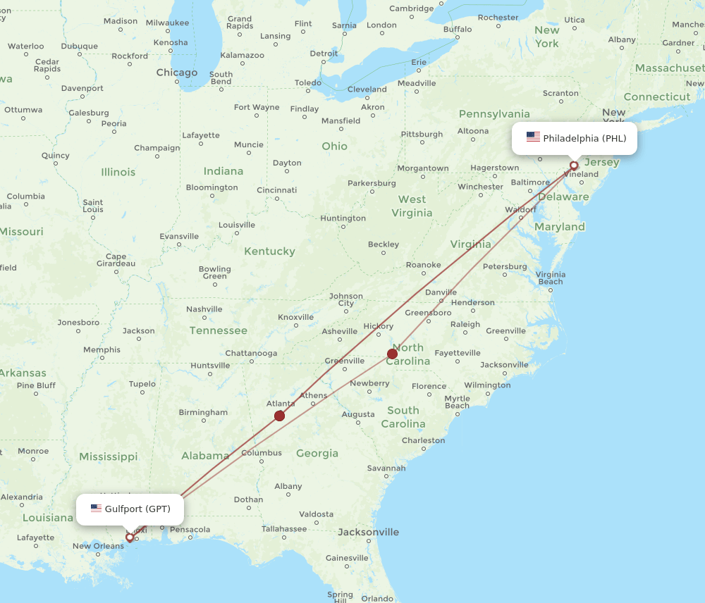 GPT-PHL flight routes