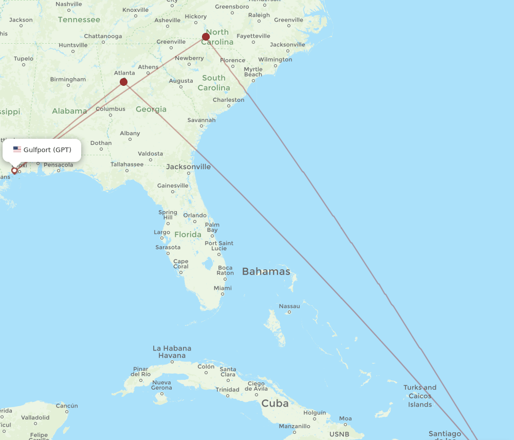 GPT-PUJ flight routes