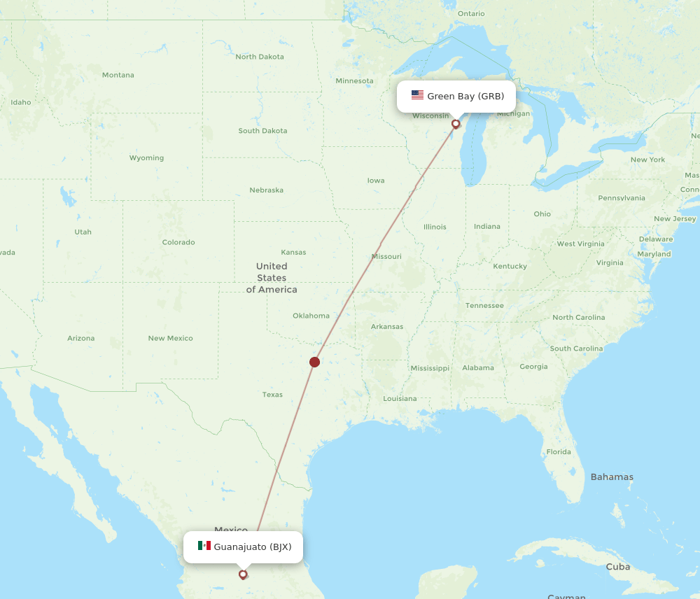 GRB-BJX flight routes