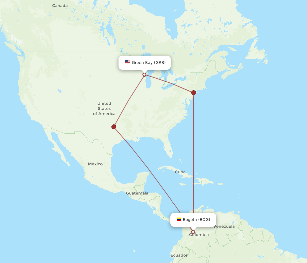GRB-BOG flight routes