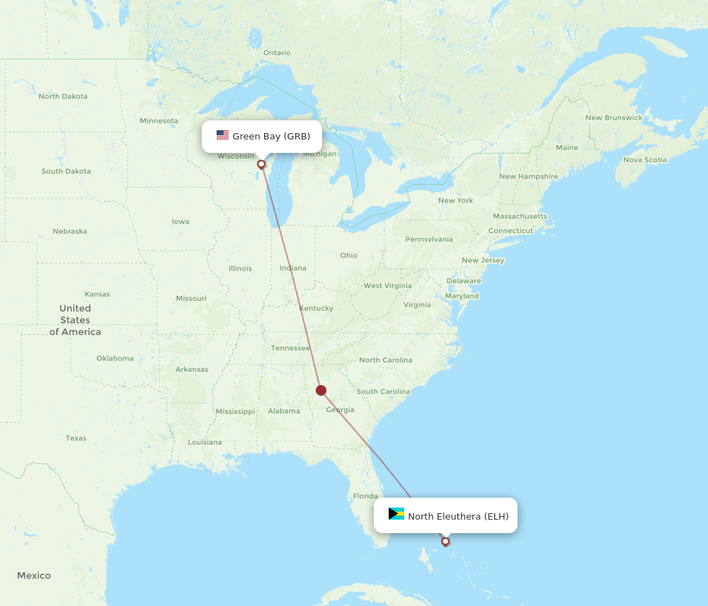 GRB-ELH flight routes