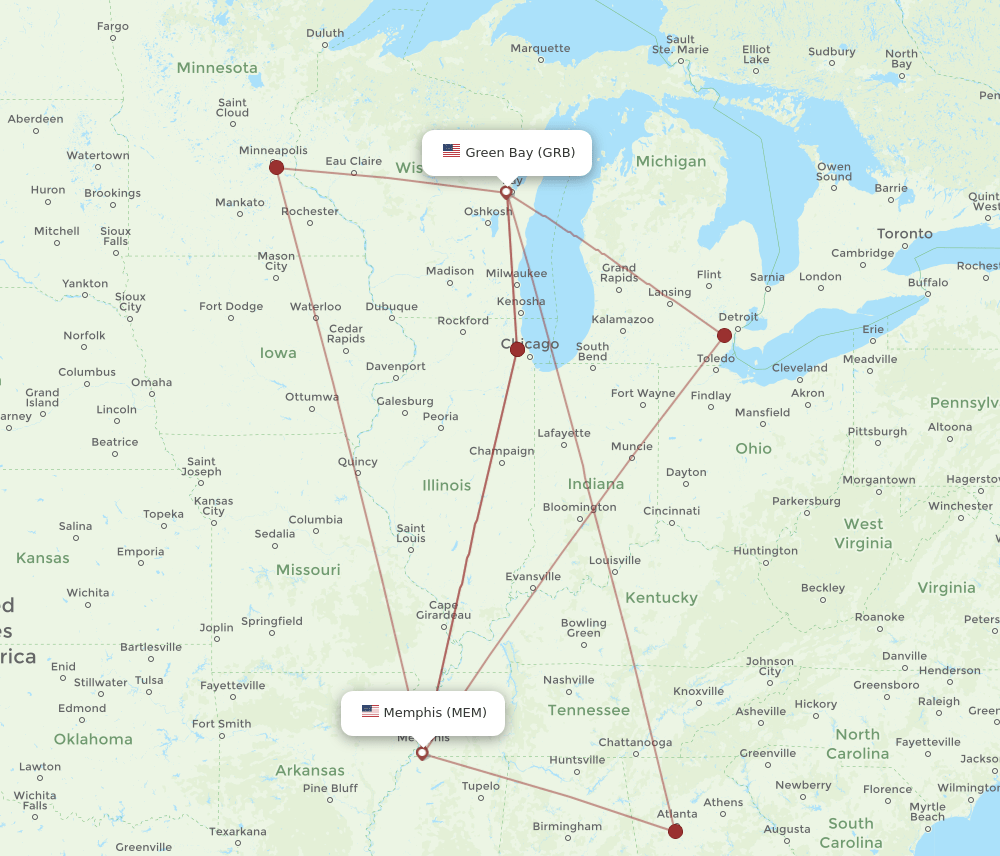 GRB-MEM flight routes