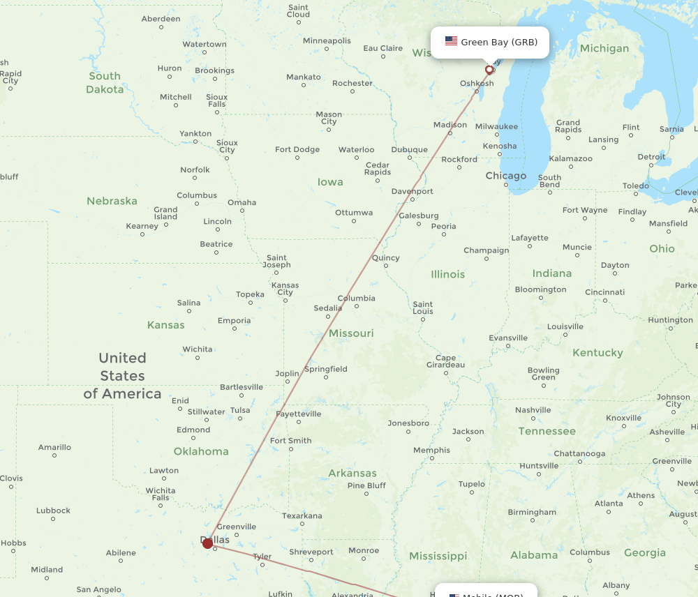 GRB-MOB flight routes